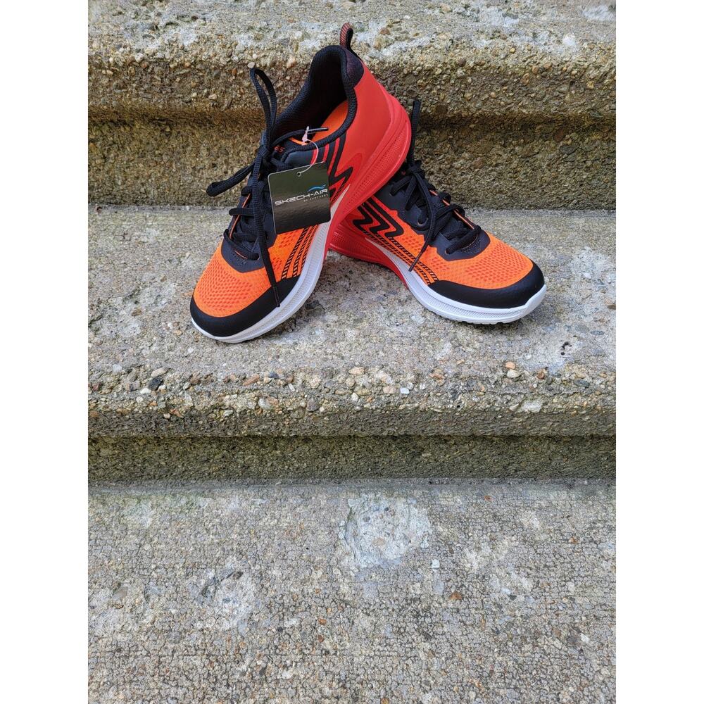 Boys Skechers Microspec Max Advance Running Shoes SN403535L Size 6.5 Red Orange